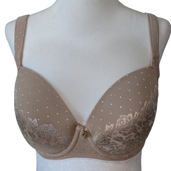 Soma Other - Soma Stunning Support Full Coverage Floral Lace Underwire Taupe Bra Size 32DD